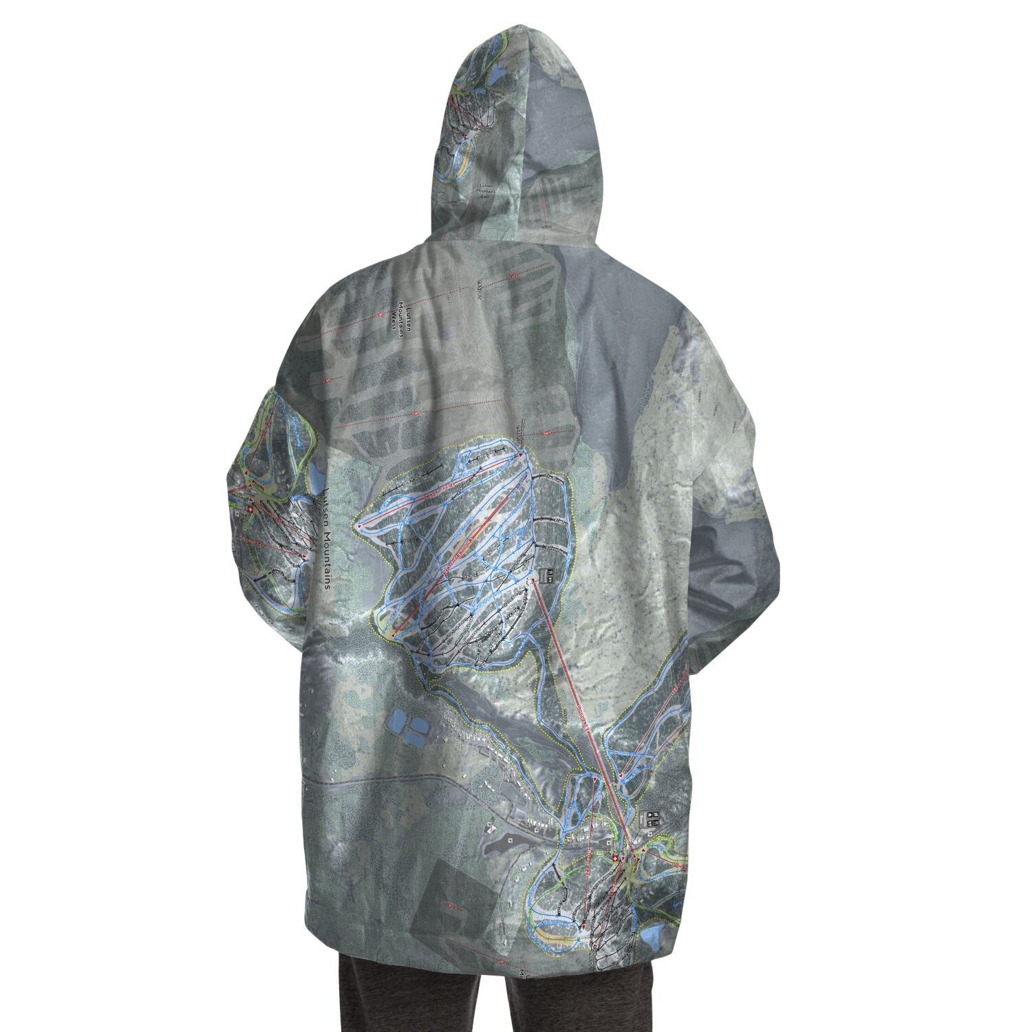 Lutsen Mountains, Minnesota Ski Trail Map - Snug Hoodie - Powderaddicts