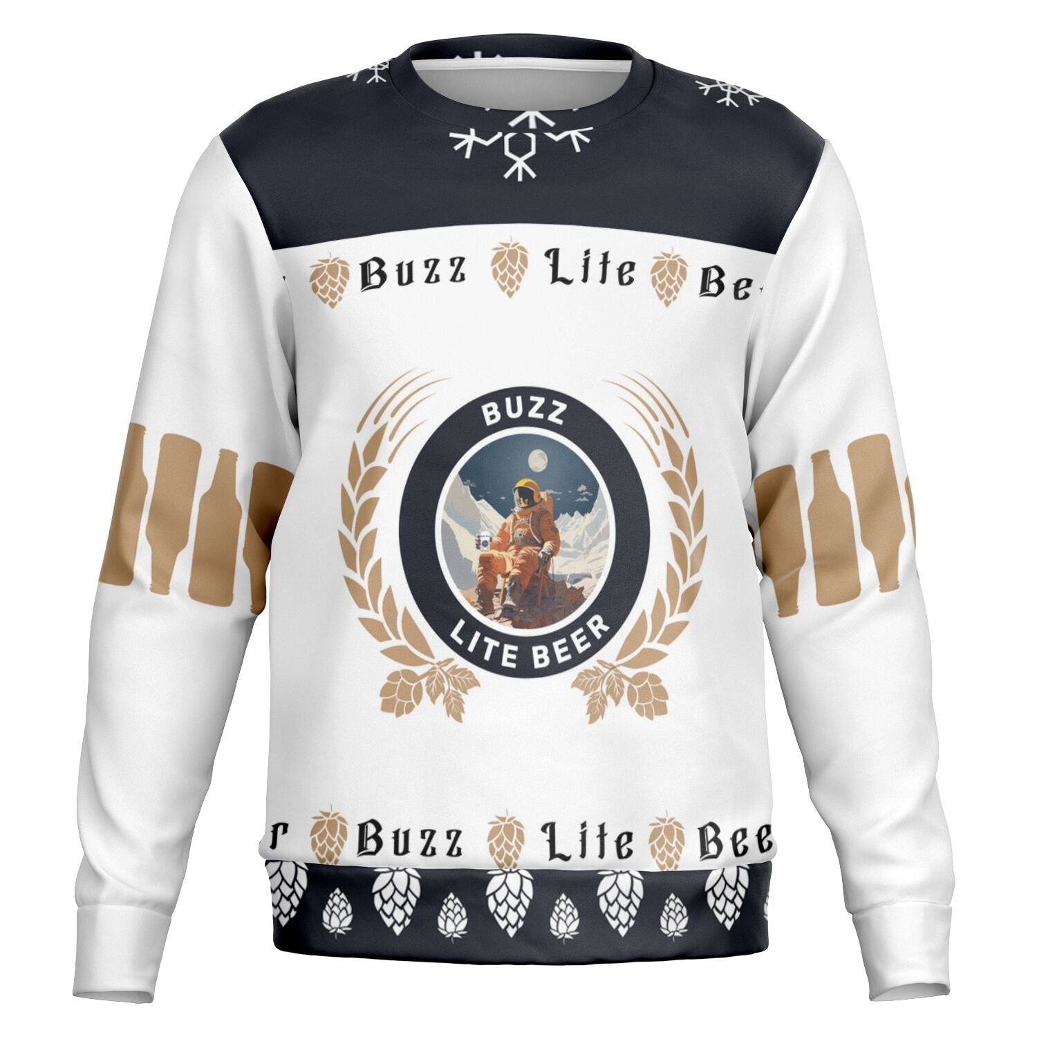 Buzz Lite Beer Ugly Christmas Sweater for Skiers - Fashion Sweatshirt