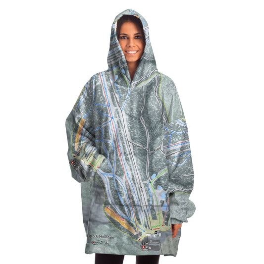 Bigrock Mountain, Maine Ski Trail Map - Snug Hoodie - Powderaddicts