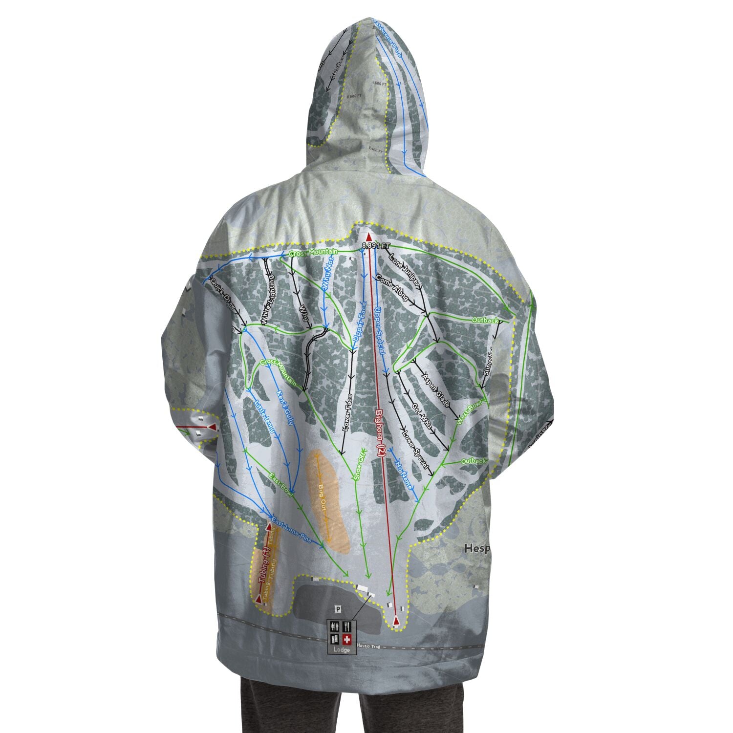 Hesperus, Colorado Ski Trail Map - Snug Hoodie