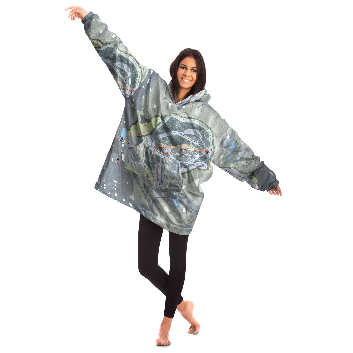 Mount Southington, Connecticut Ski Trail Map - Snug Hoodie