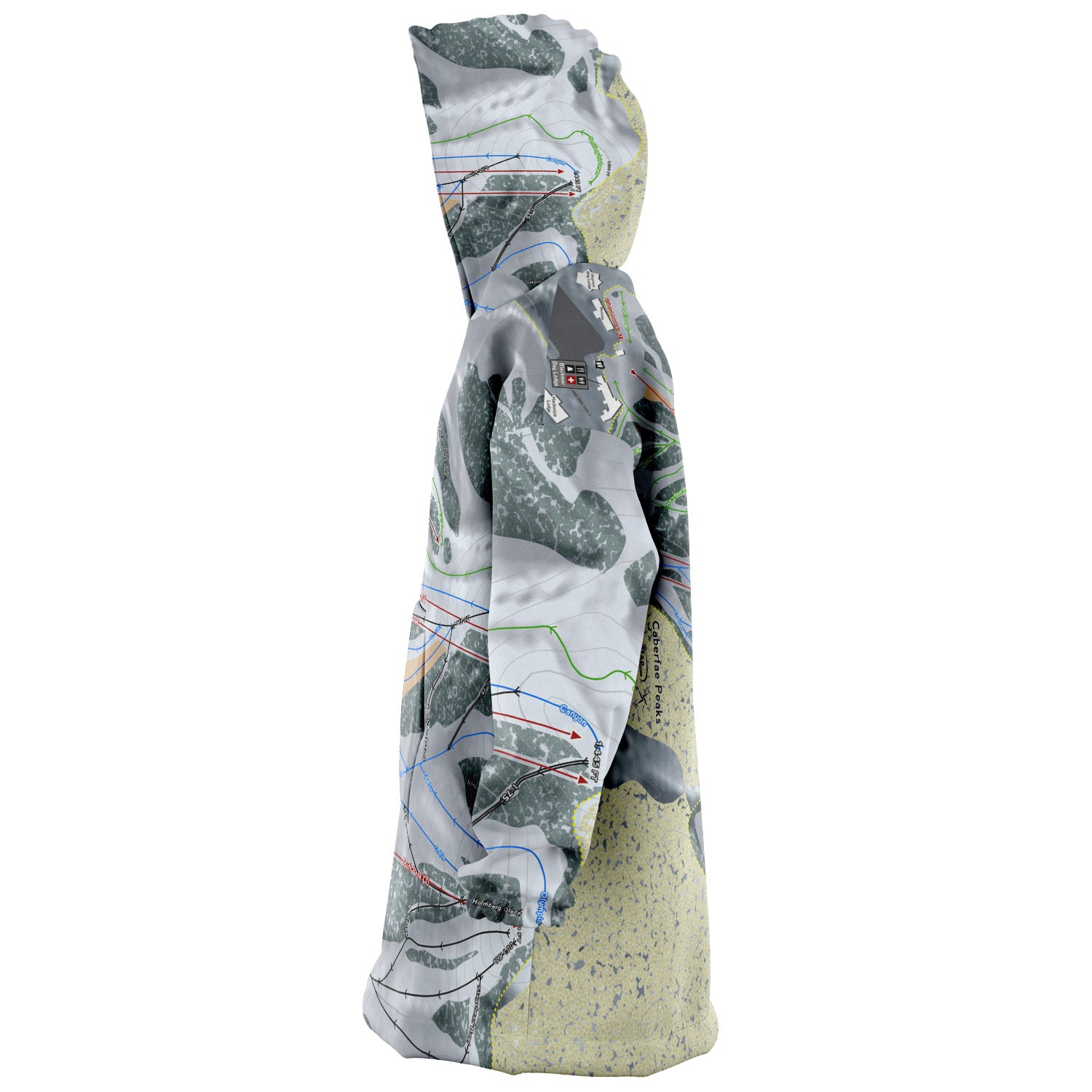 Caberfae Peaks, Michigan Ski Trail Map Snug Hoodie