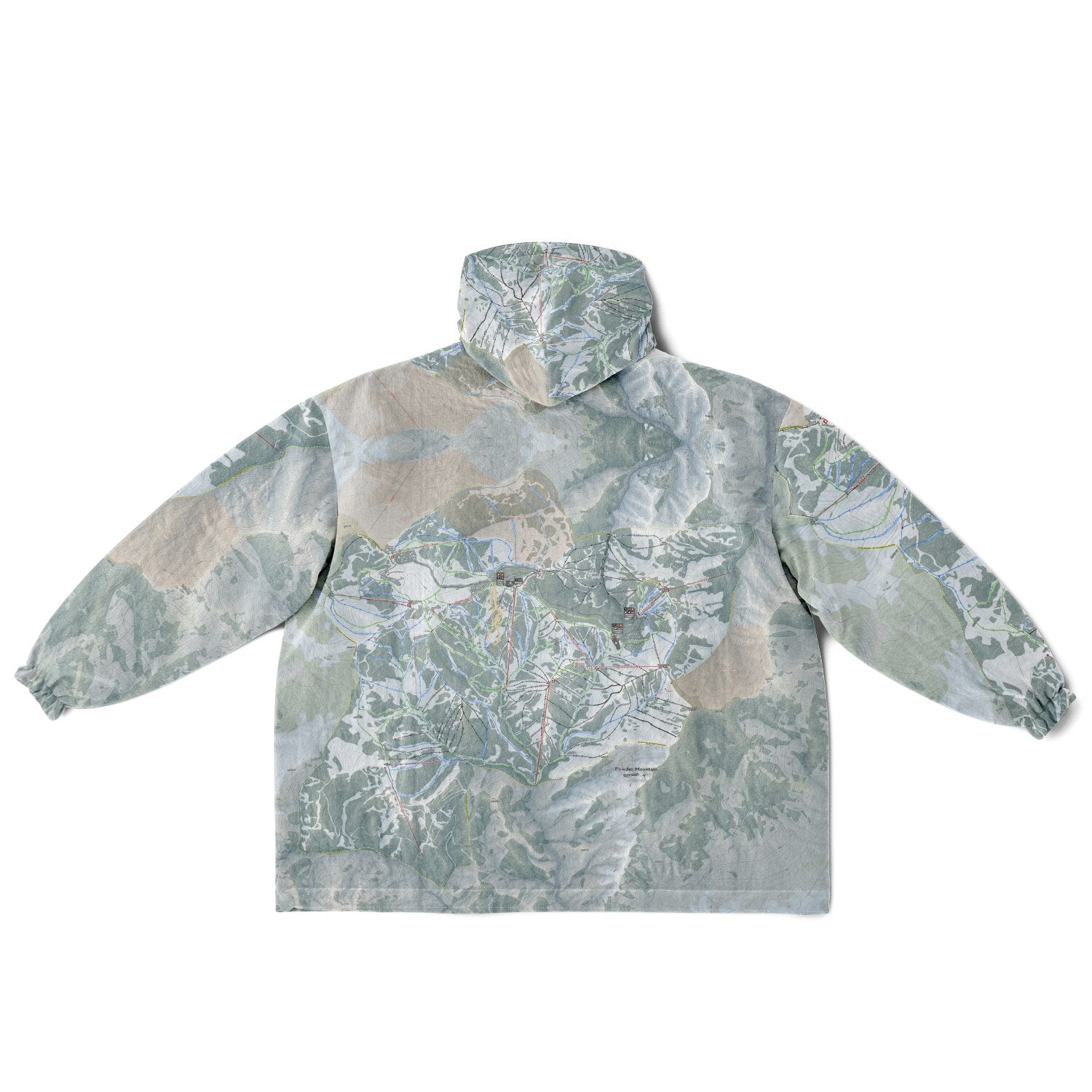 Powder Mountain, Utah Ski Resort Map Reversible Snug Hoodie