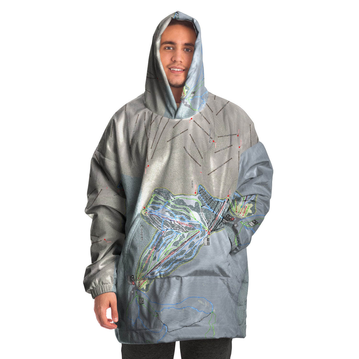Ski Cooper, Colorado Ski Trail Map - Snug Hoodie