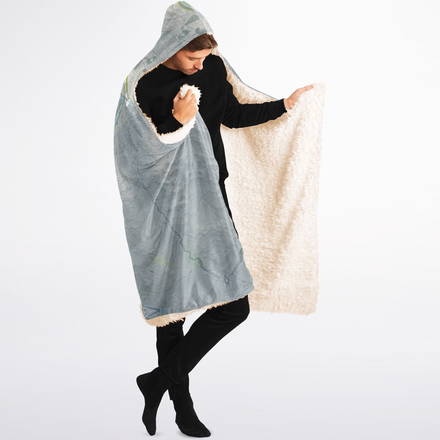 Bromley, Vermont Ski Trail Map - Adult Hooded Blanket