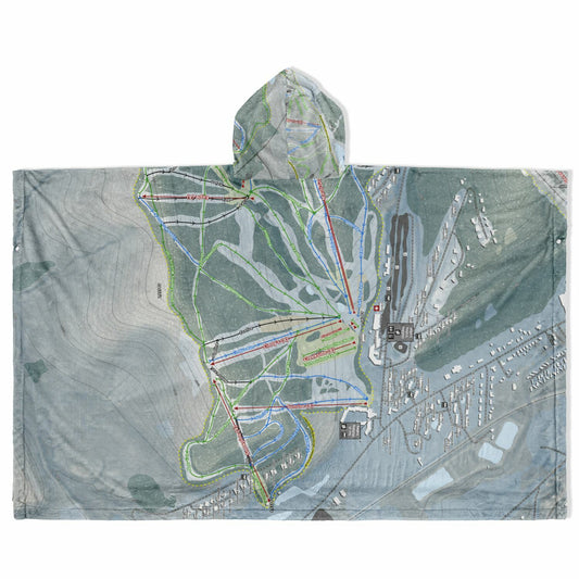 Holiday Valley, New York Ski Resort Map Flannel Blanket Poncho