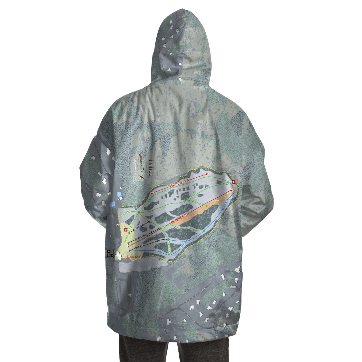 Hilltop, Alaska Ski Trail Map Snug Hoodie