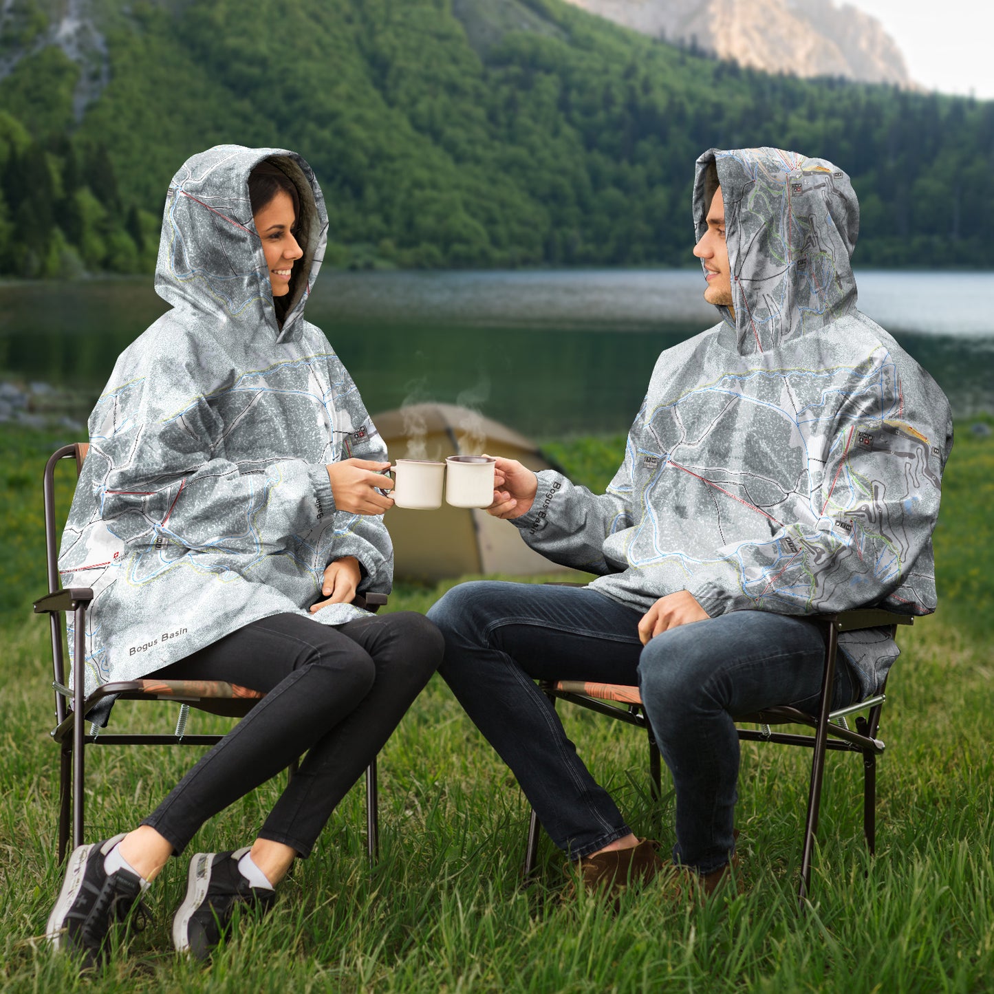 Bogus Basin, Idaho Ski Trail Map - Snug Hoodie