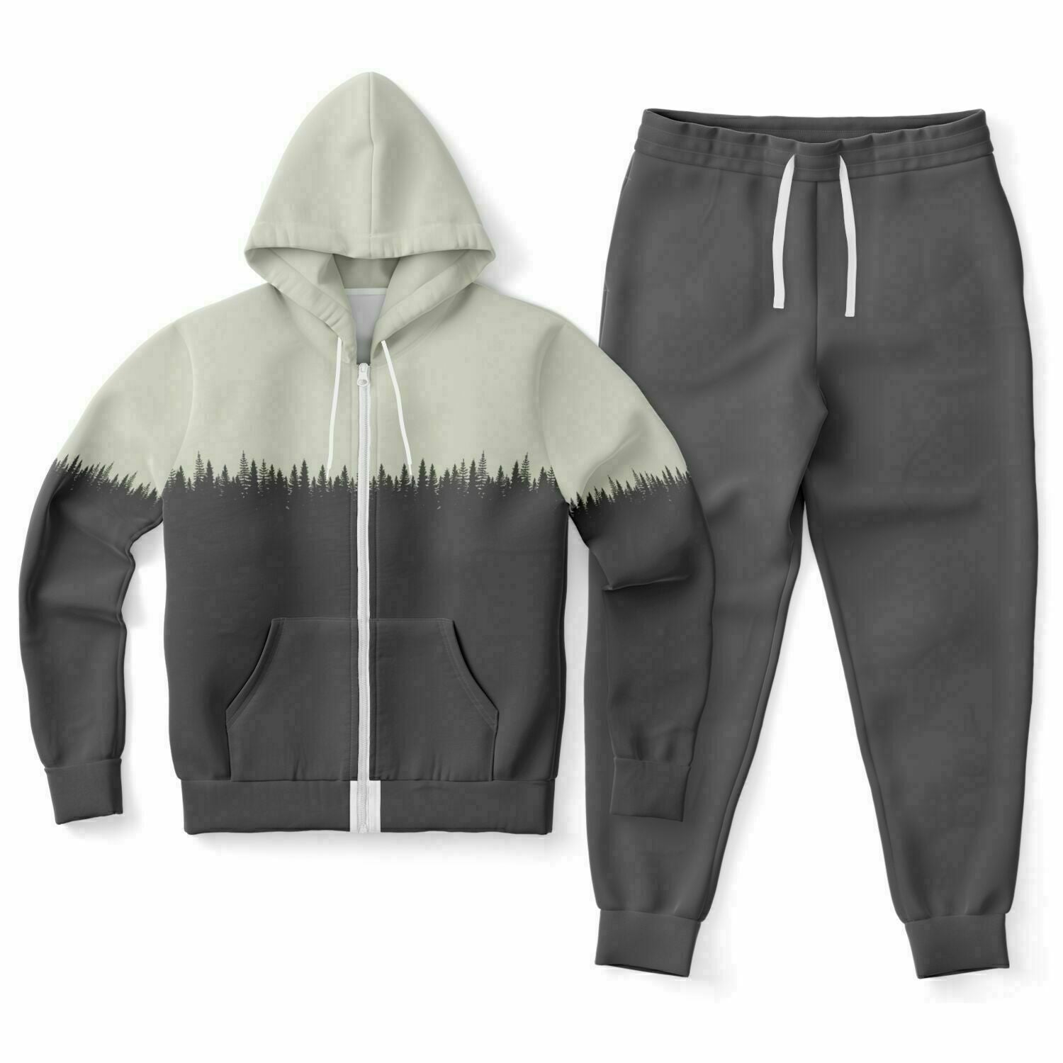 Tree Outline Ziphoodie and Jogger Set