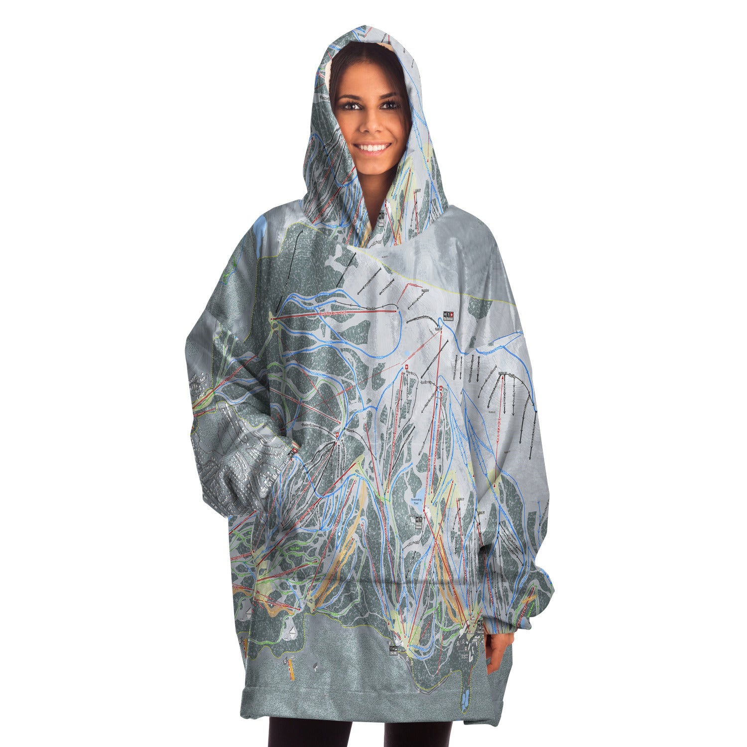 Mammoth Mtn, California Ski Trail Map - Snug Hoodie
