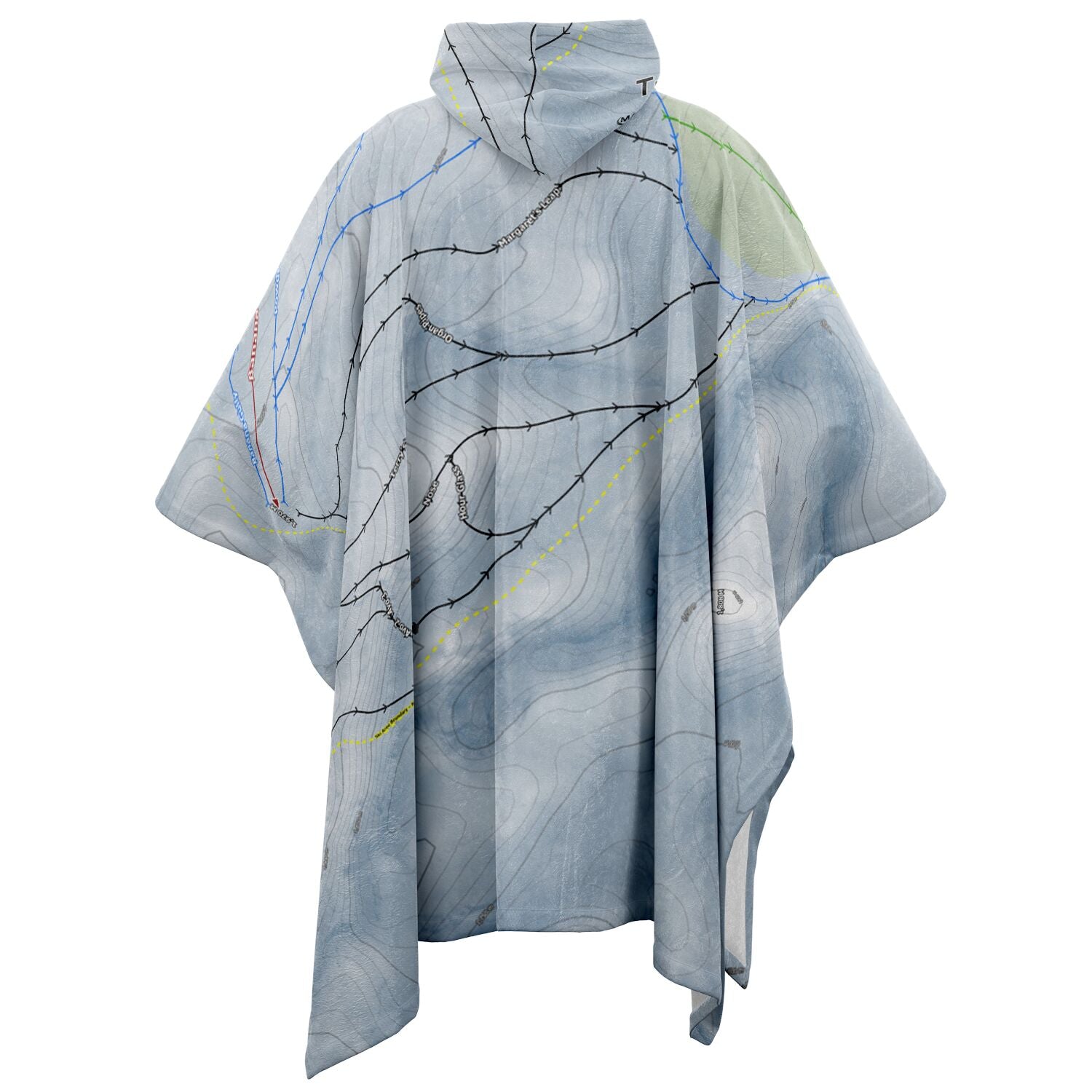 Tukino, New Zealand Ski Resort Map Flannel Blanket Poncho