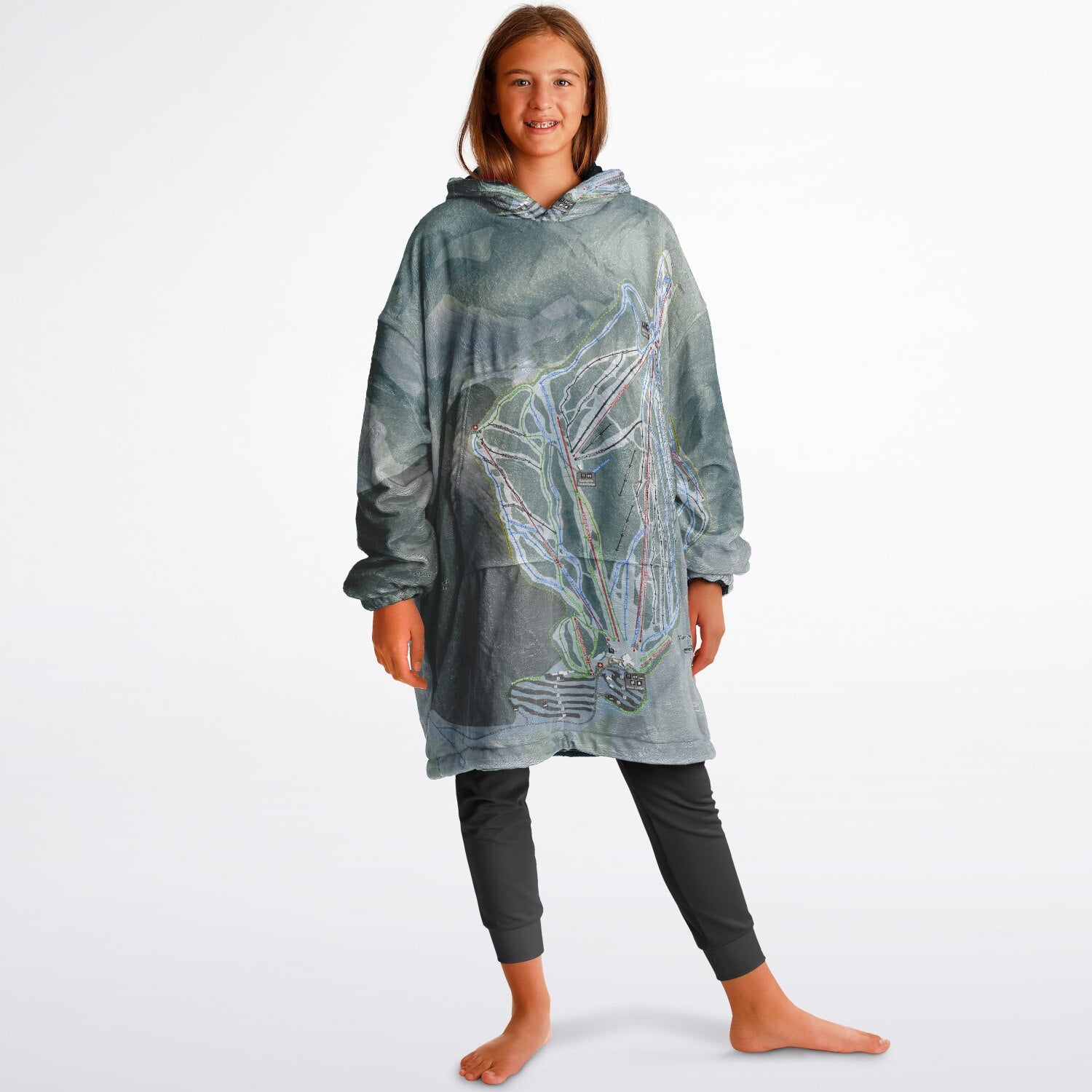 Waterville Valley, New Hampshire Ski Resort Map Reversible Snug Hoodie