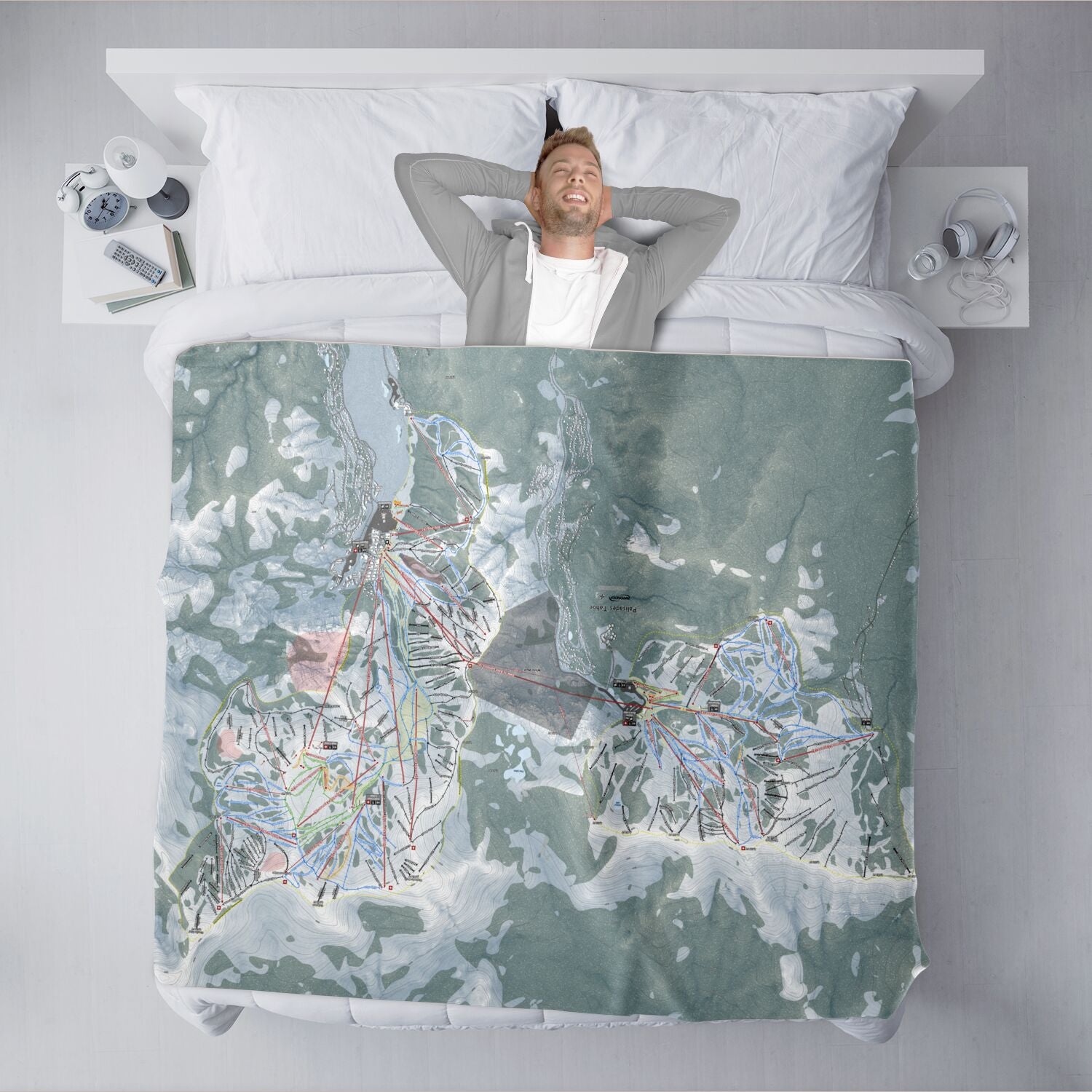 Palisades Tahoe, California Ski Resort Map XL Blanket