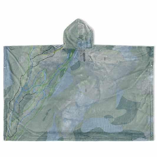 Titcomb Mountain, Maine Ski Resort Map Flannel Blanket Poncho
