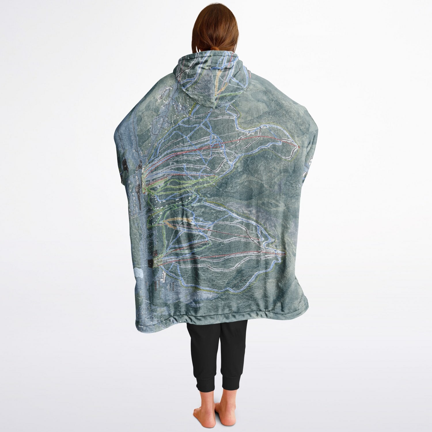 Attitash Mountain, New Hampshire Ski Resort Map Reversible Snug Hoodie