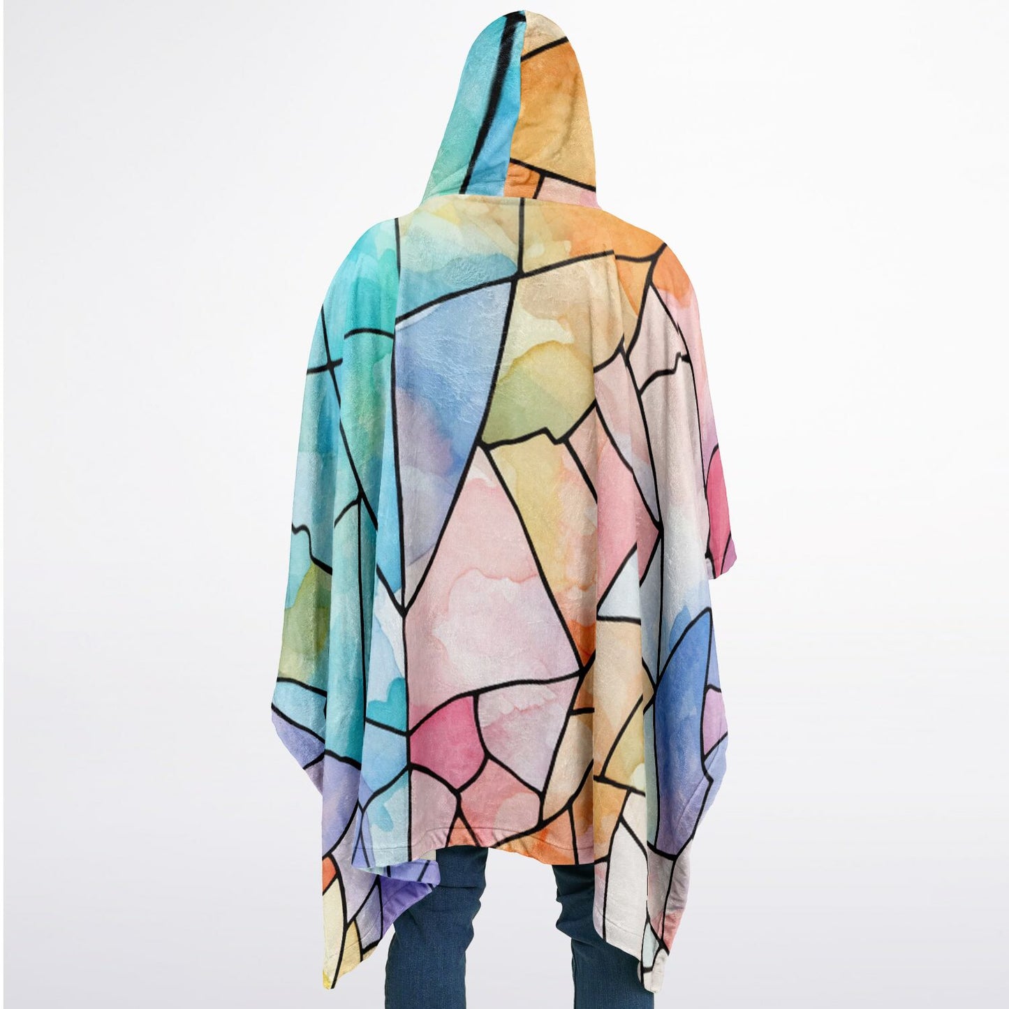 Stained Glass, Flannel Blanket Poncho