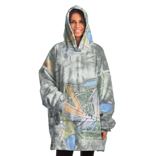Detroit Mountain, Minnesota Ski Trail Map Snug Hoodie