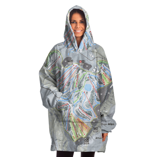 Afton Alps, Minnesota Ski Trail Map - Snug Hoodie