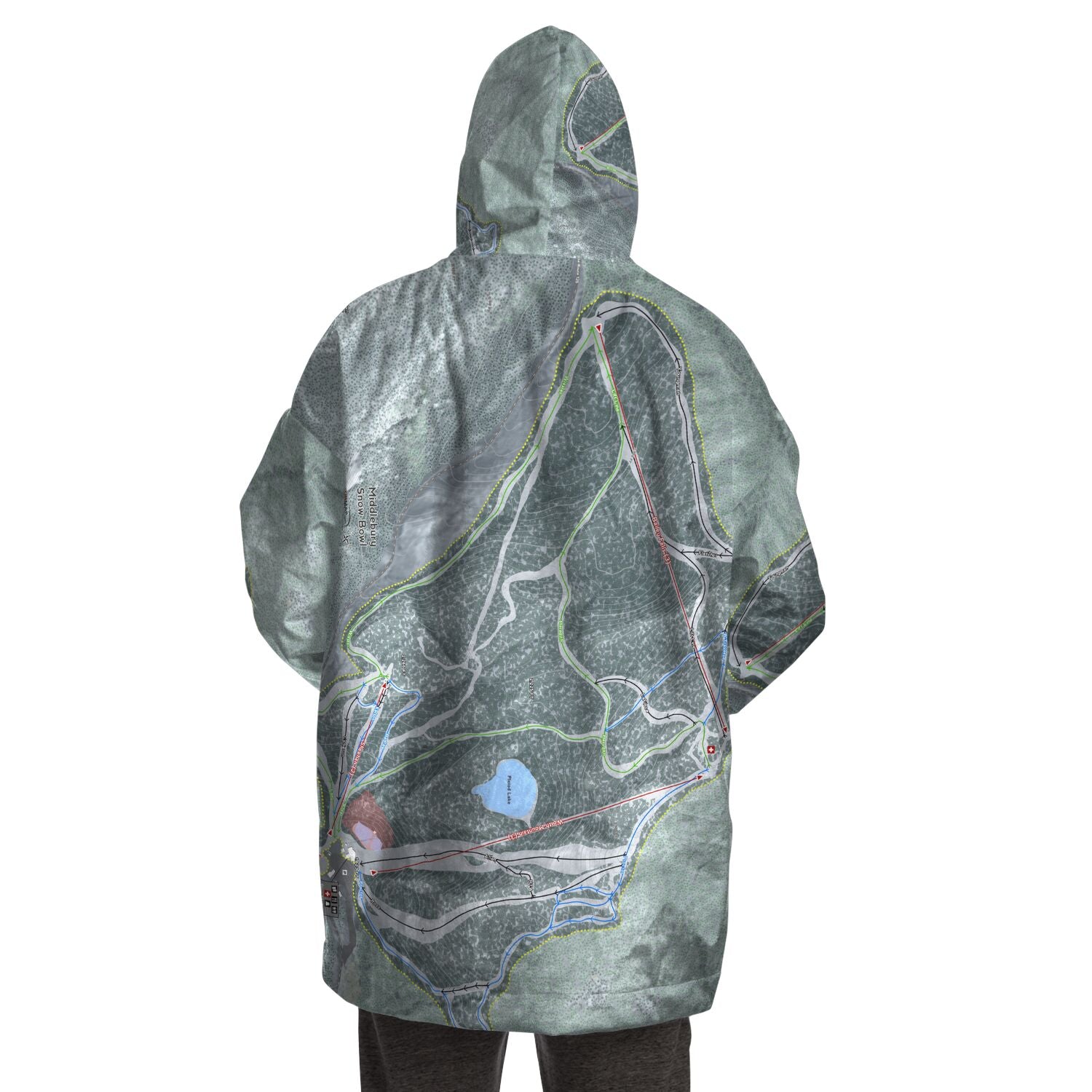 Middlebury Snow Bowl, Vermont Ski Trail Map - Snug Hoodie