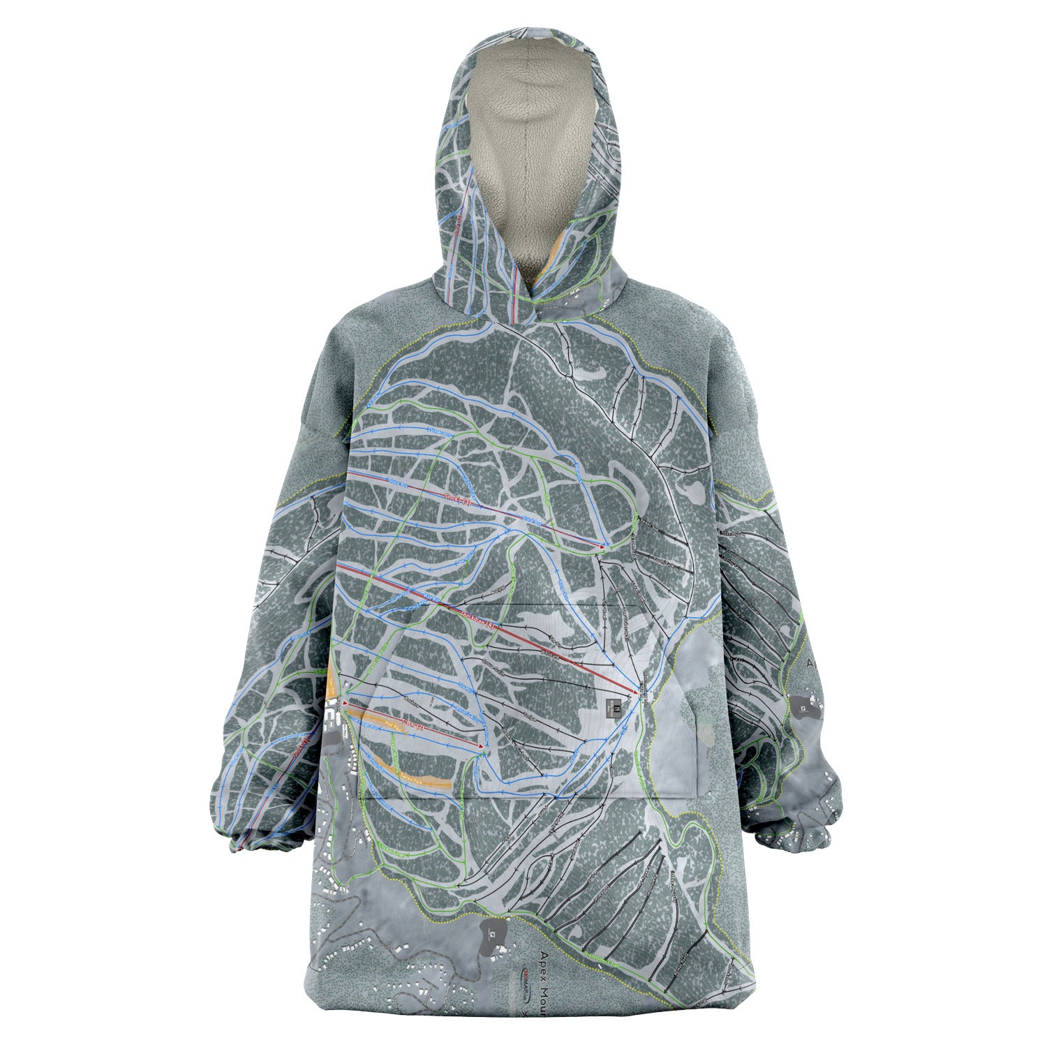 Apex Mountain, British Columbia Ski Trail Map Snug Hoodie