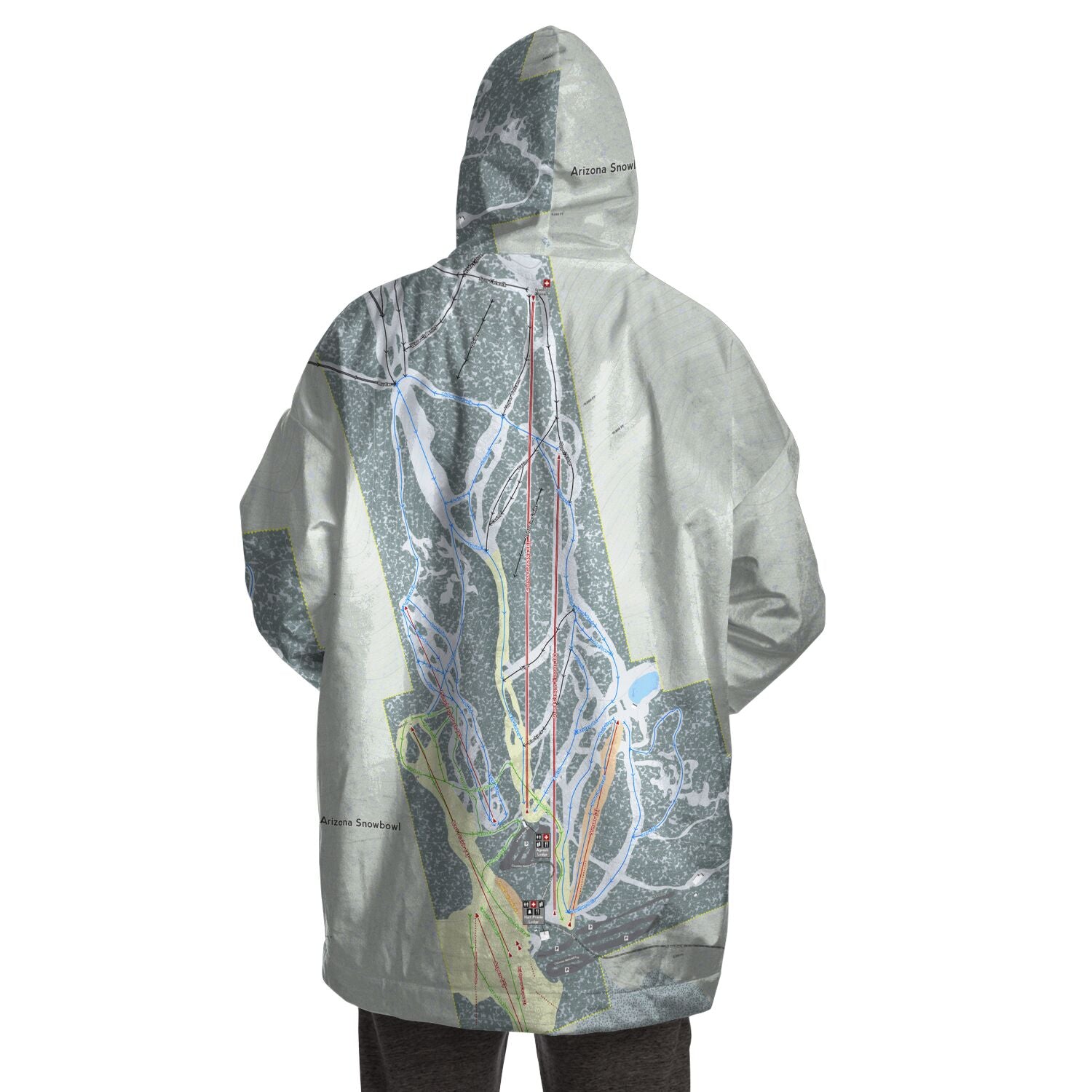 Arizona Snowbowl, Arizona Ski Trail Map Snug Hoodie