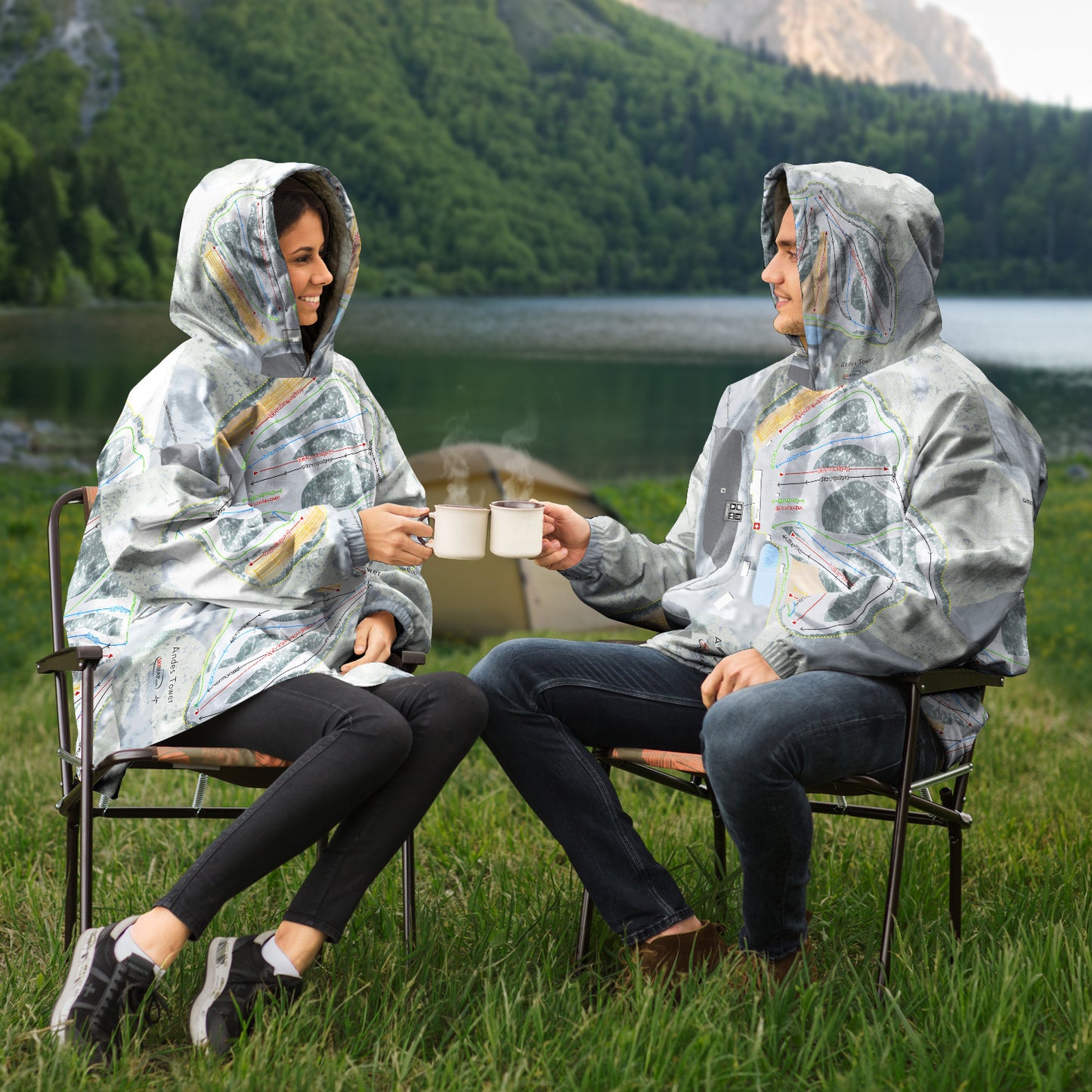Andes Tower, Minnesota Ski Trail Map Snug Hoodie