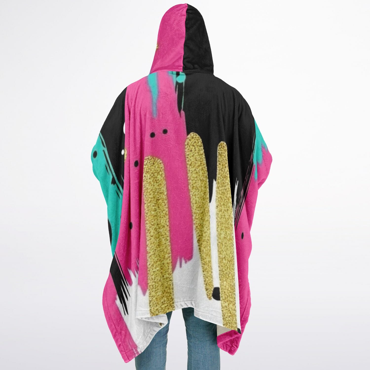 Pop Art Brush Strokes, Flannel Blanket Poncho