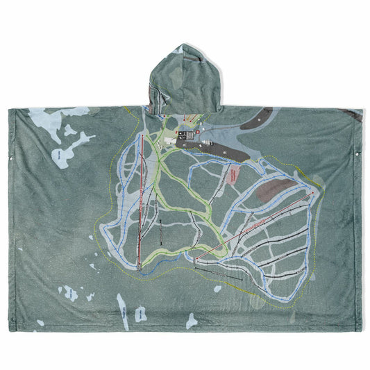 Cypress Mountain, British Columbia Ski Resort Map Flannel Blanket Poncho