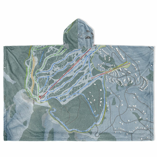 Granby Ranch, Colorado Ski Resort Map Flannel Blanket Poncho