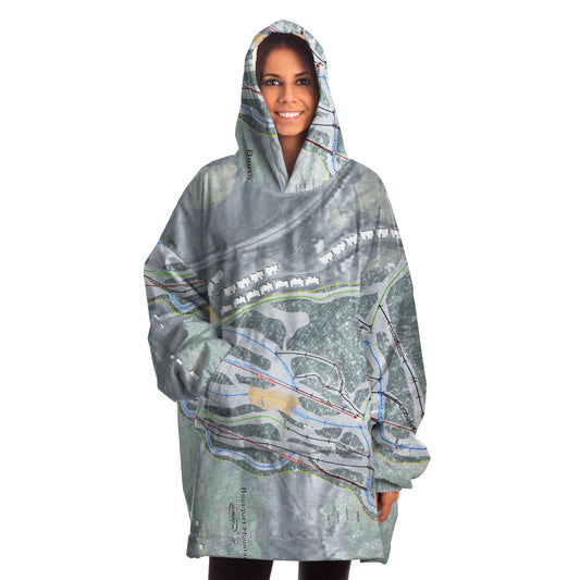 Bousquet Mountain, Massachusetts Ski Trail Map Snug Hoodie
