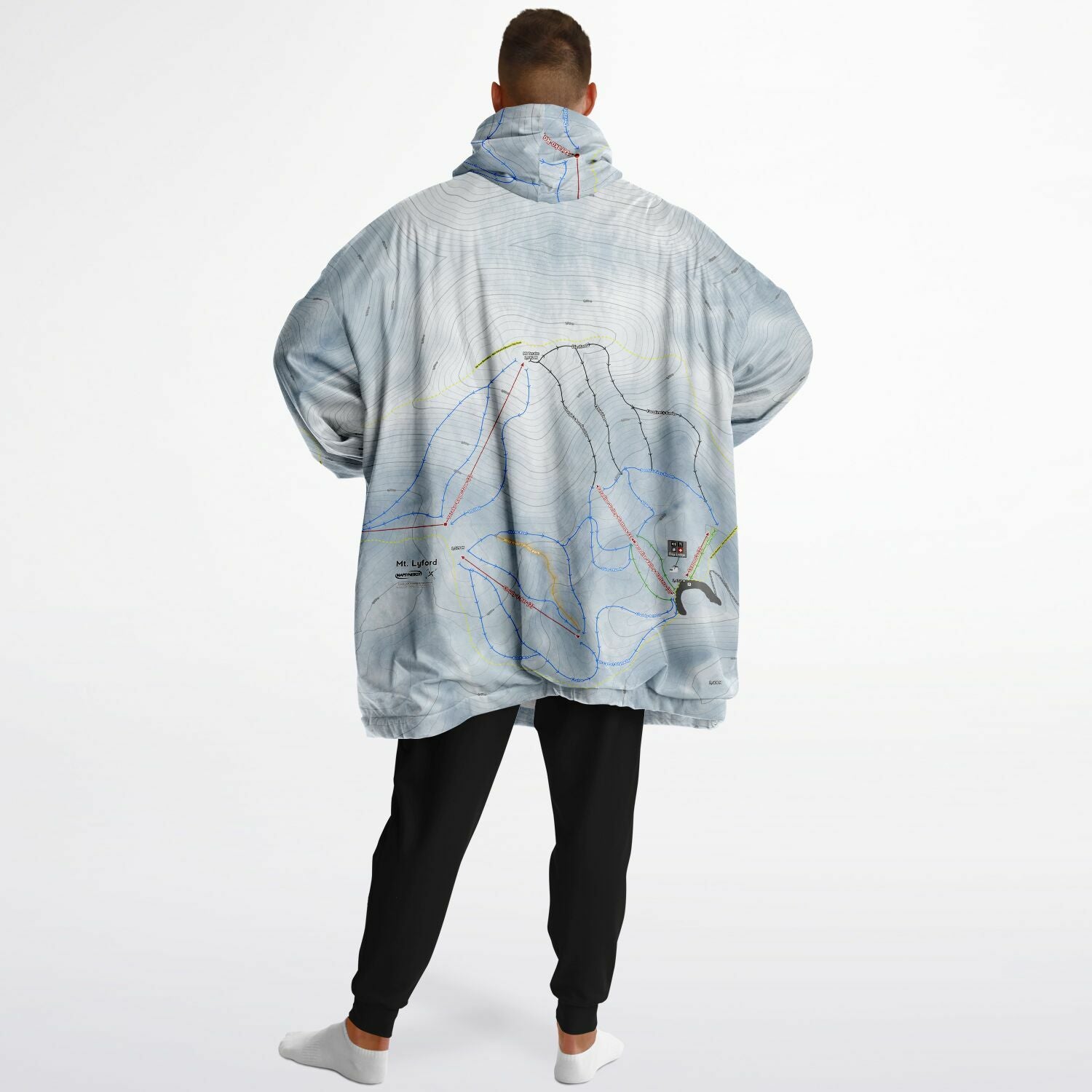 Mt Lyford, New Zealand Ski Trail Map - Snug Hoodie