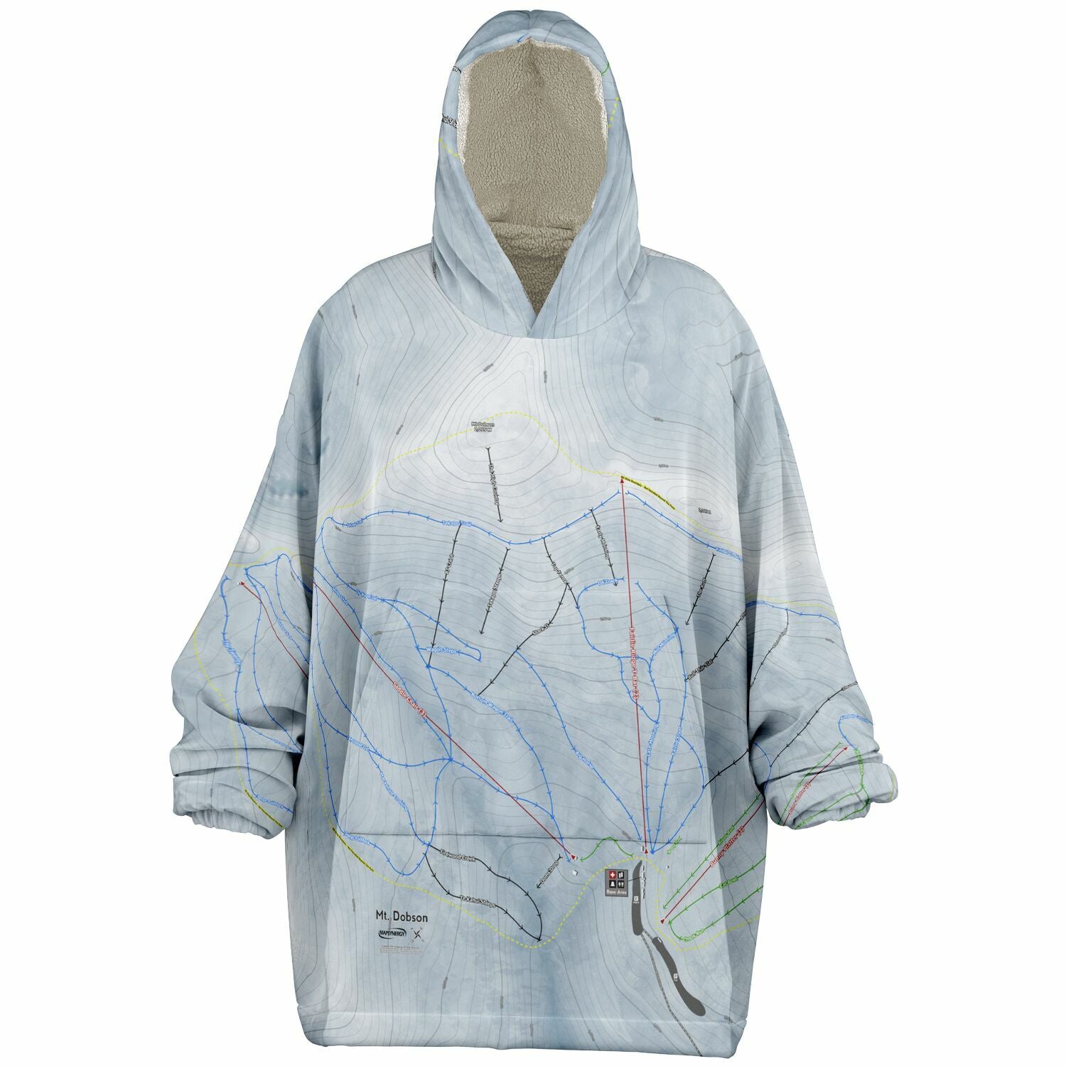 Mt Dobson, New Zealand Ski Trail Map - Snug Hoodie