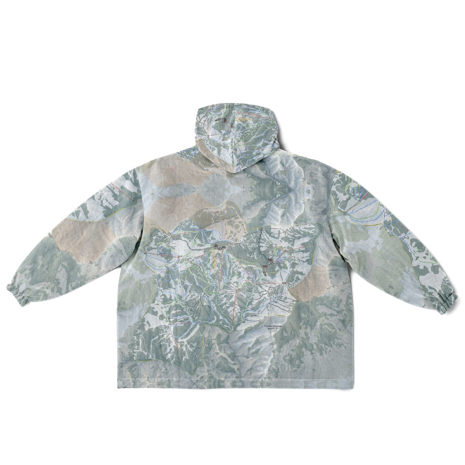 Powder Mountain, Utah Ski Resort Map Reversible Snug Hoodie