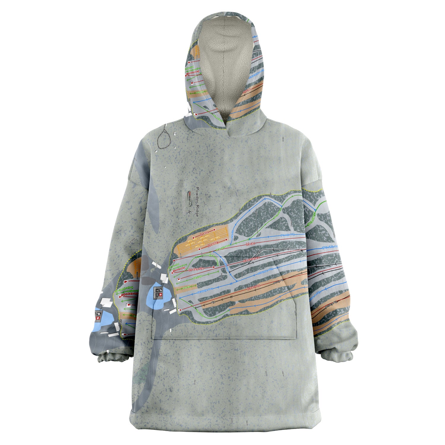 Powder Ridge, Connecticut Ski Trail Map - Snug Hoodie