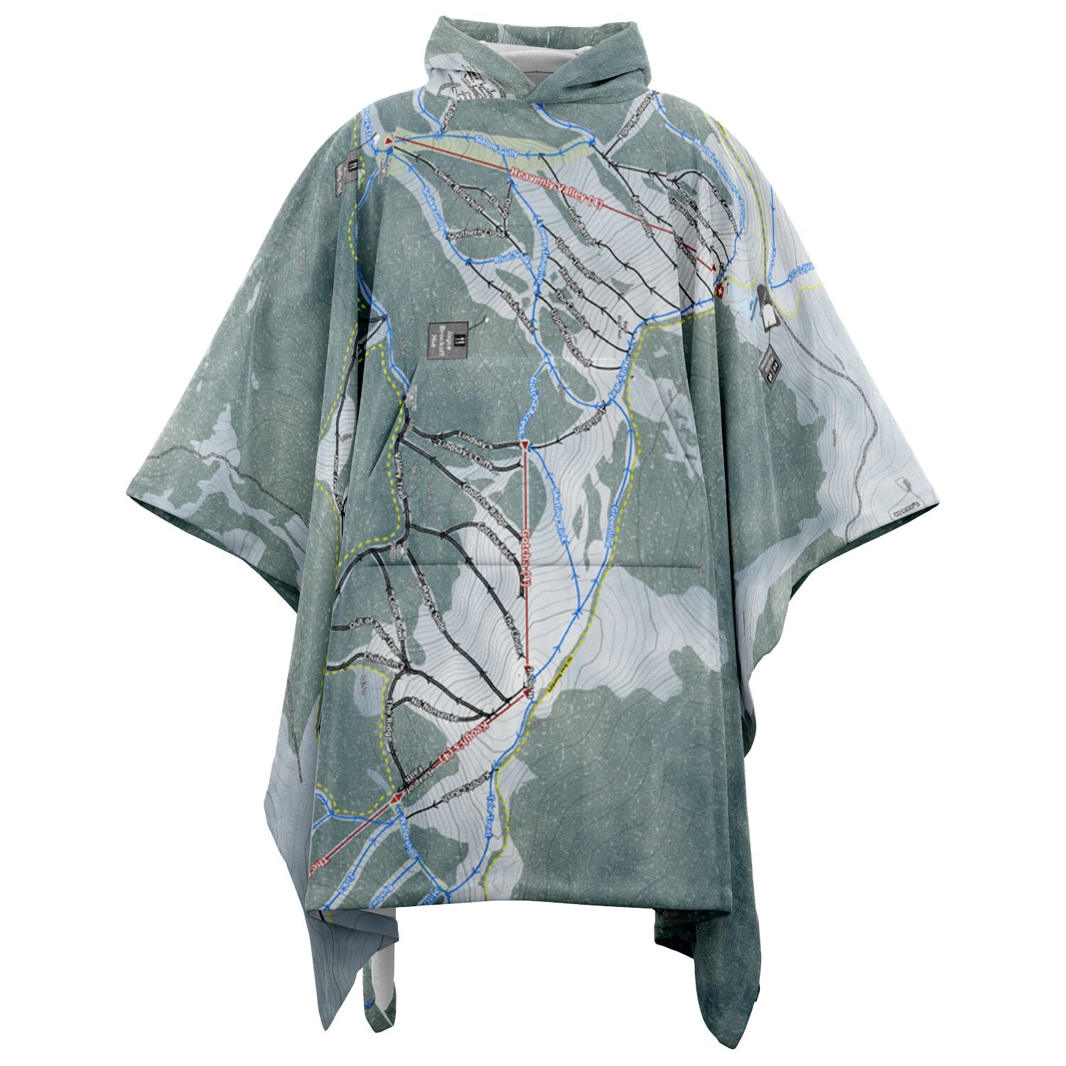 Mount Hotham, Australia Ski Resort Map Flannel Blanket Poncho