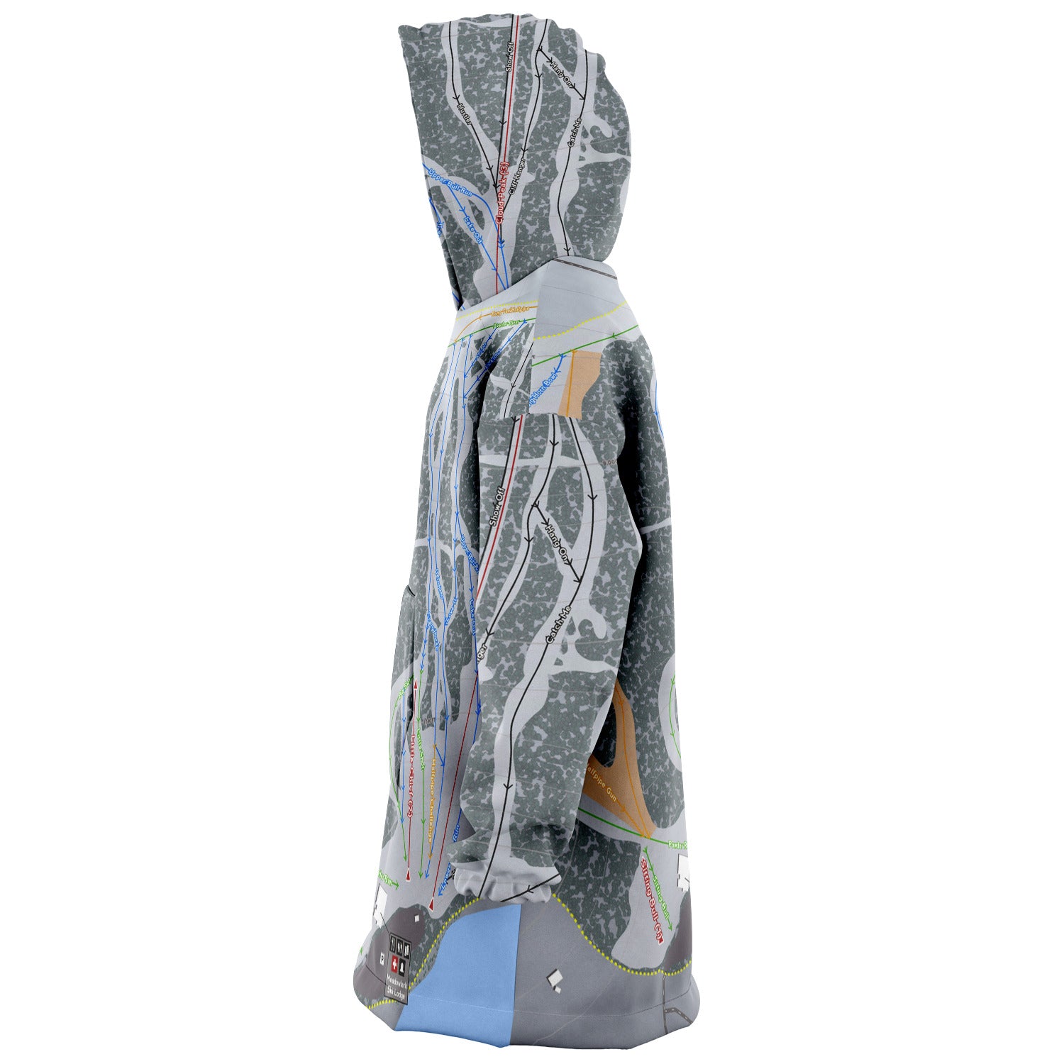 Meadowlark, Wyoming Ski Trail Map Snug Hoodie