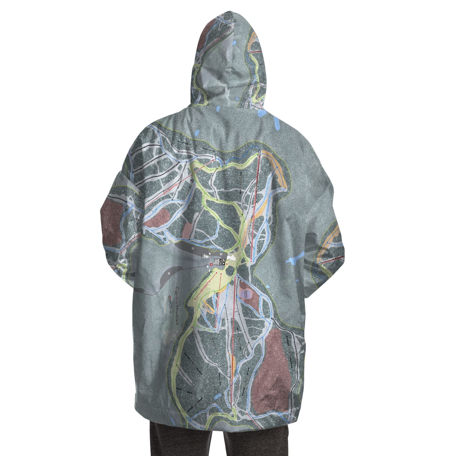 Cypress Mountain, British Columbia Ski Trail Map Snug Hoodie