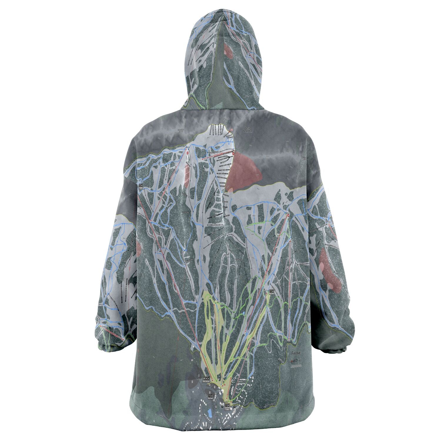 Fernie, British Columbia Ski Trail Map - Snug Hoodie