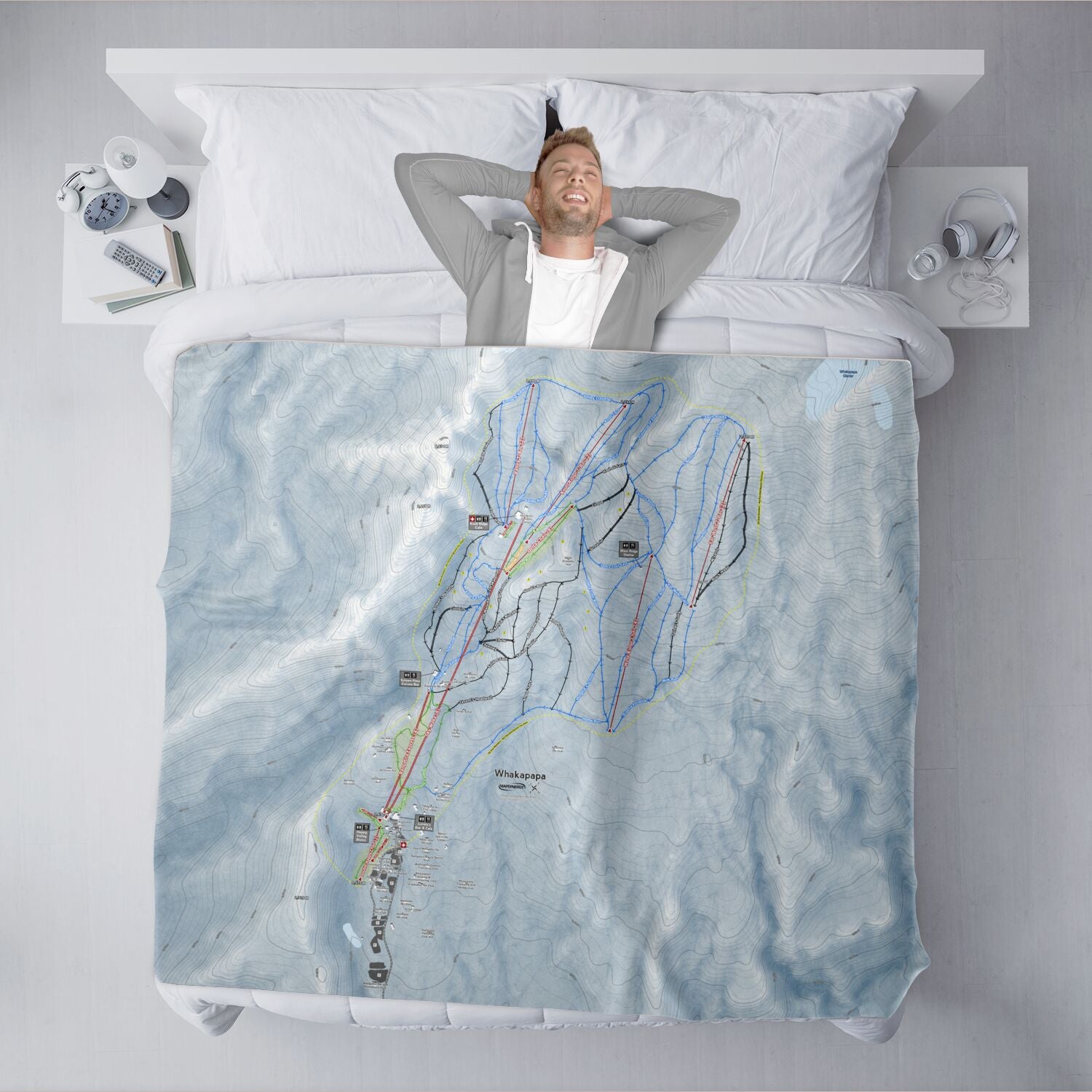 Whakapapa, New Zealand Ski Resort Map XL Blanket