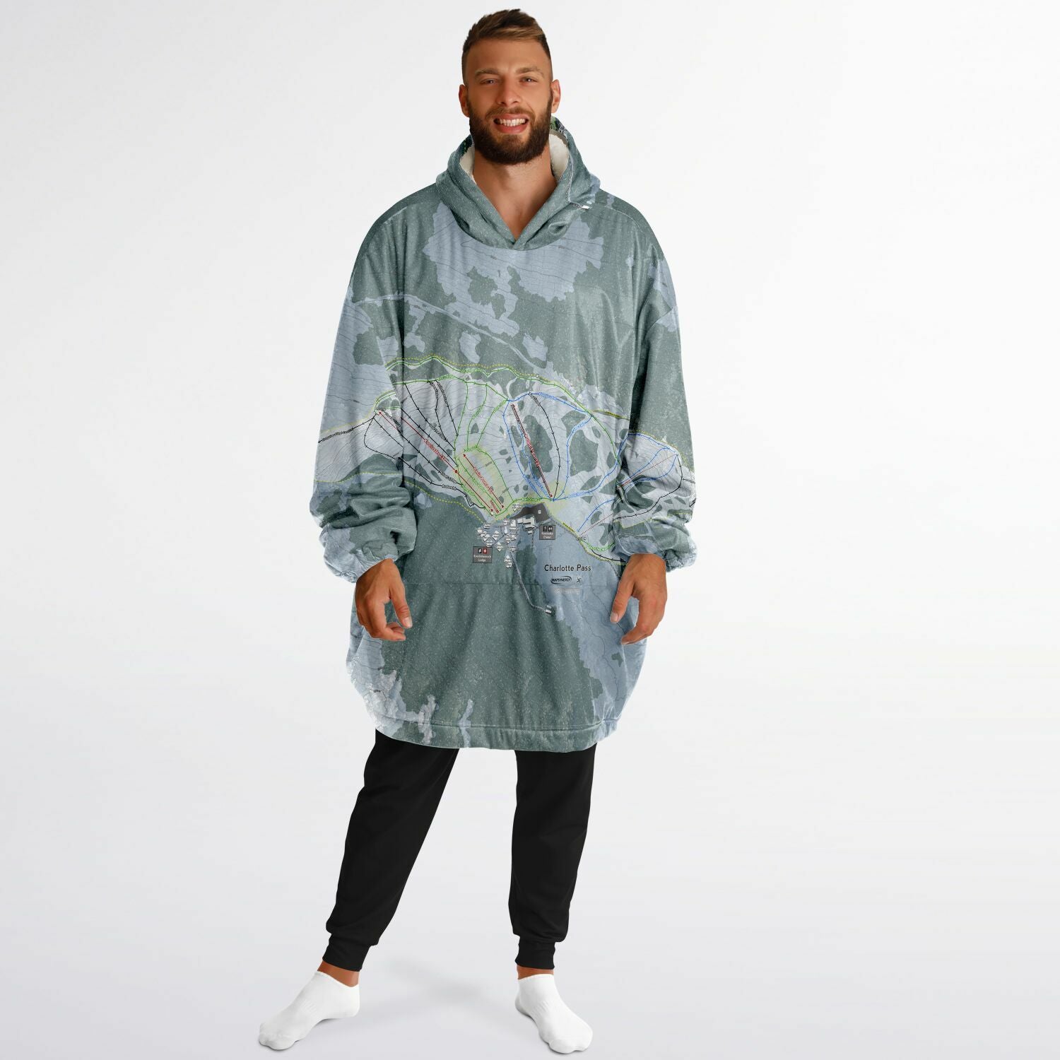 Charlotte Pass, Australia Ski Trail Map - Snug Hoodie