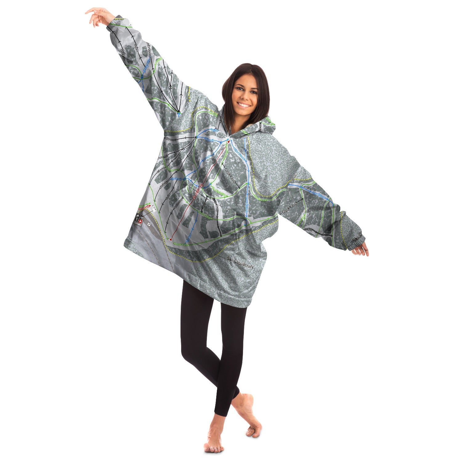 Ski Cloudcroft, New Mexico Ski Trail Map - Snug Hoodie