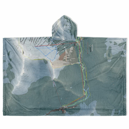 Banff Sunshine, Alberta Ski Resort Map Flannel Blanket Poncho