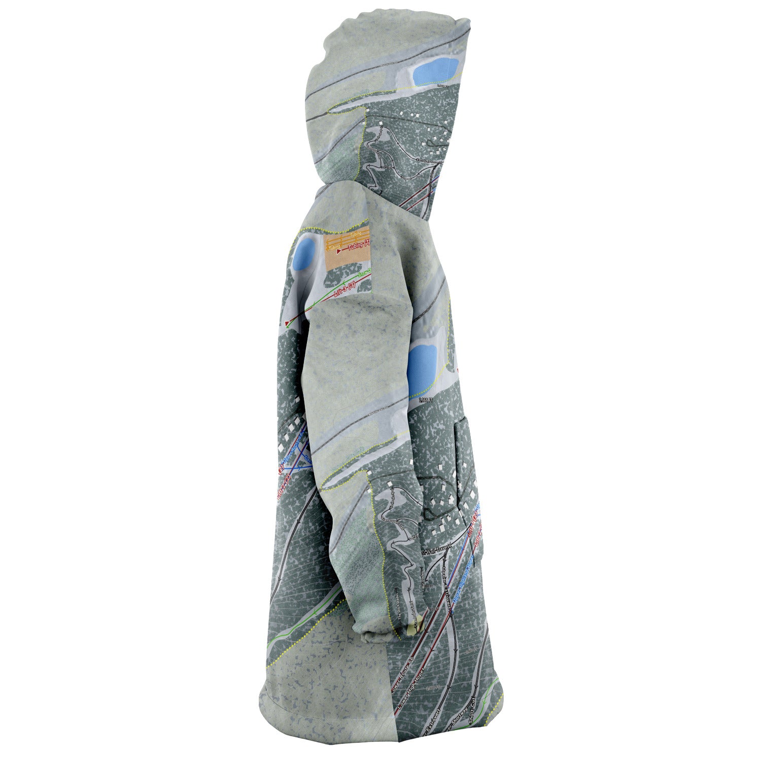 Blue Knob, Pennsylvania Ski Trail Map Snug Hoodie