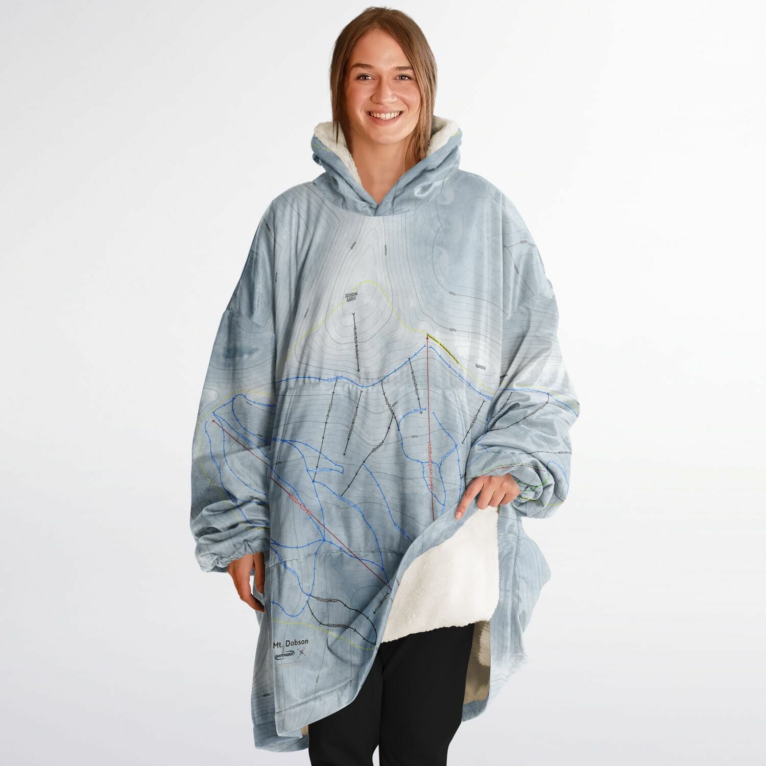 Mt Dobson, New Zealand Ski Trail Map - Snug Hoodie