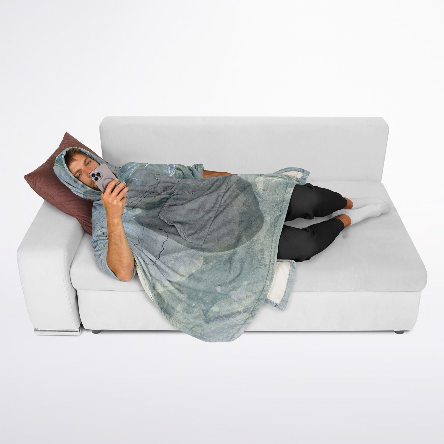 Jay Peak, Vermont Ski Resort Map Flannel Blanket Poncho