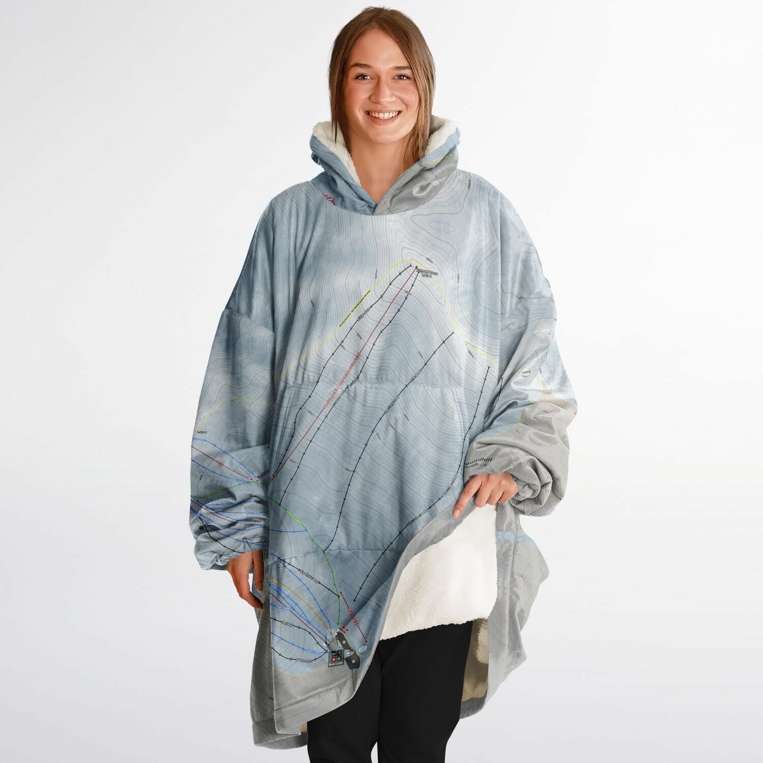 Roundhill, New Zealand Ski Trail Map - Snug Hoodie