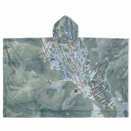 Aspen Mountain, Colorado Ski Resort Map Flannel Blanket Poncho