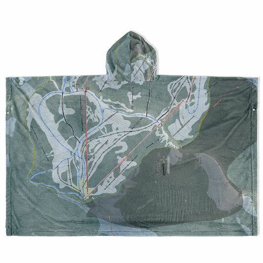 Stevens Pass, Washington Ski Resort Map Flannel Blanket Poncho