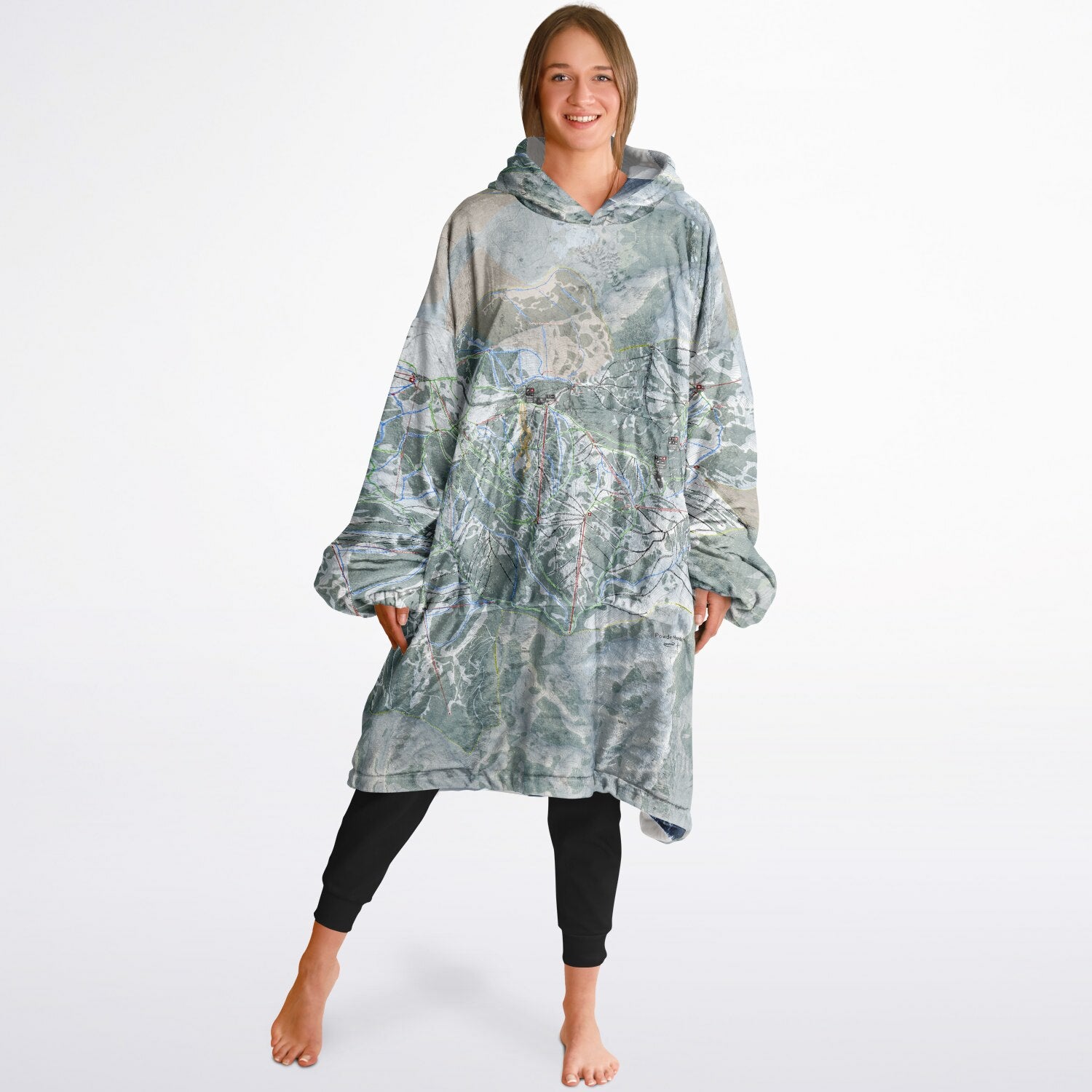 Powder Mountain, Utah Ski Resort Map Reversible Snug Hoodie