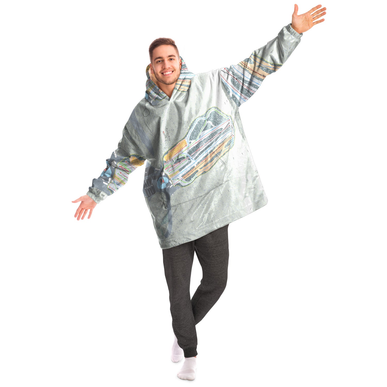 Powder Ridge, Connecticut Ski Trail Map - Snug Hoodie